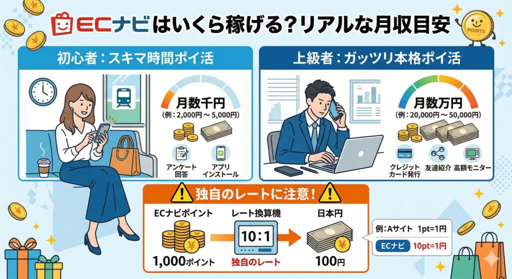 ECナビ　いくら稼げる