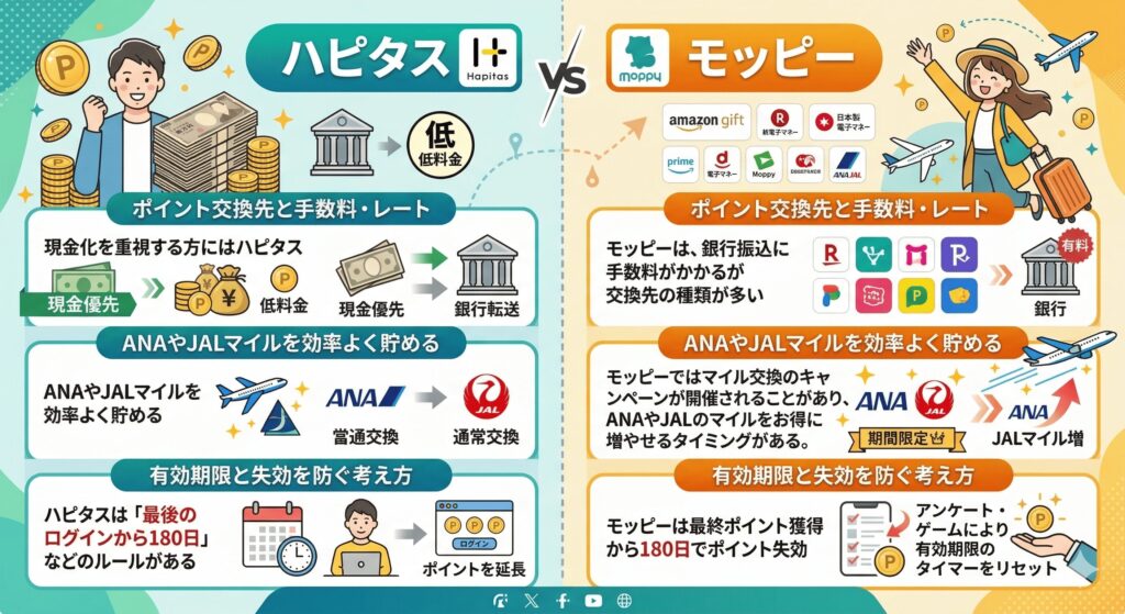 ハピタス　モッピー比較