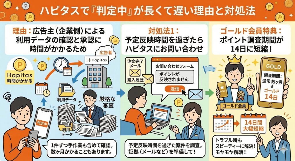 ハピタス　判定中にならない