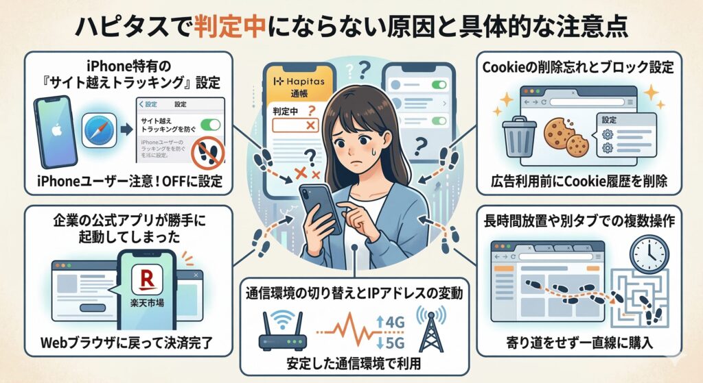 ハピタス　判定中にならない