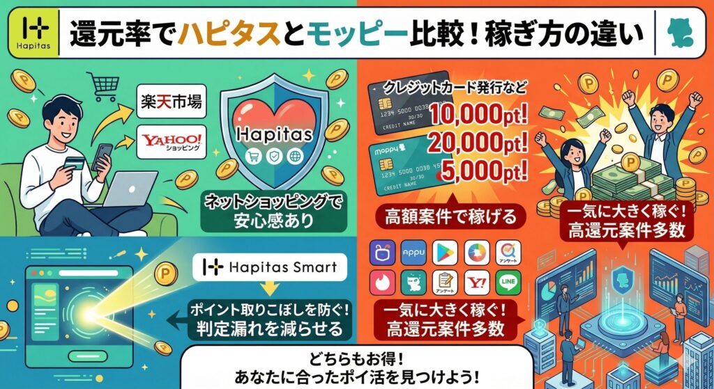 ハピタス　モッピー比較