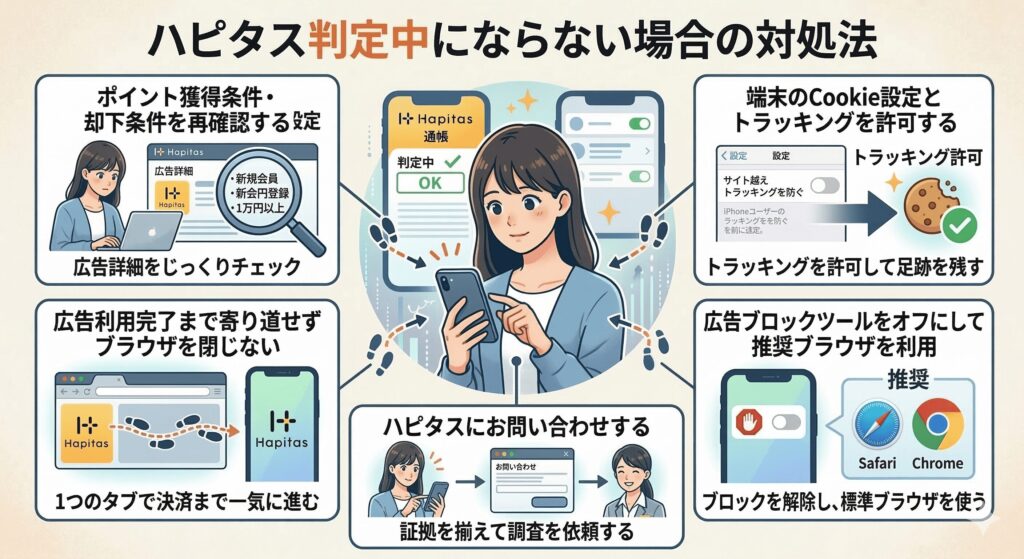 ハピタス　判定中にならない