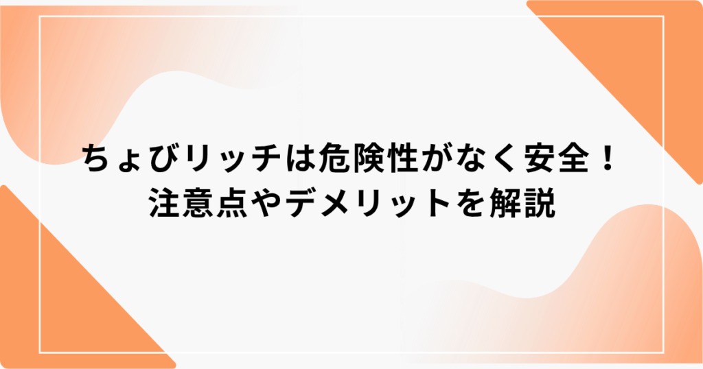 ちょびリッチ 安全