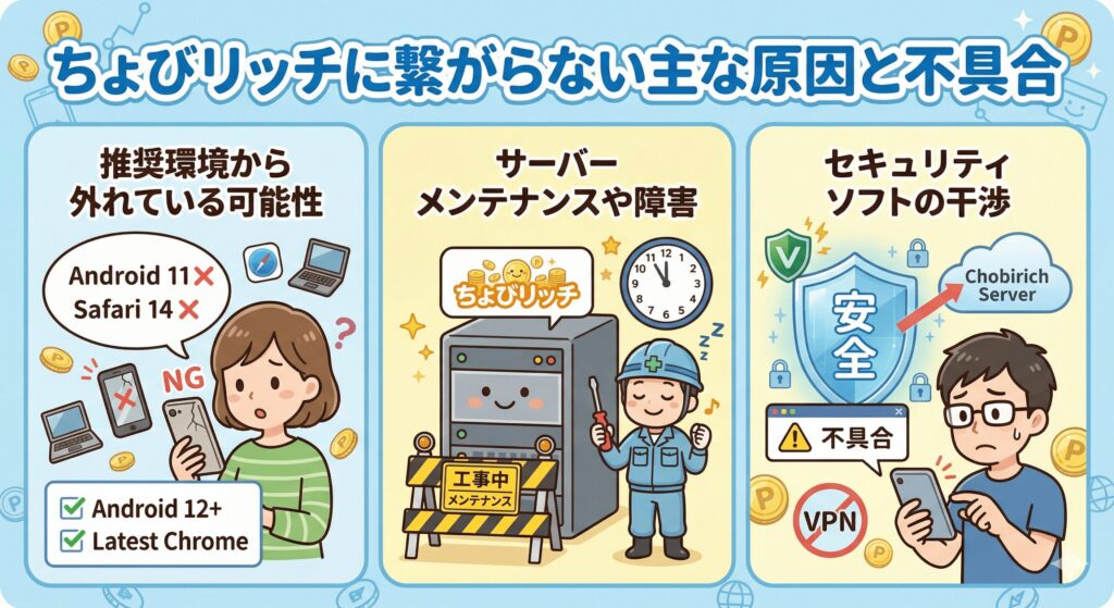 ちょびリッチ つながらない