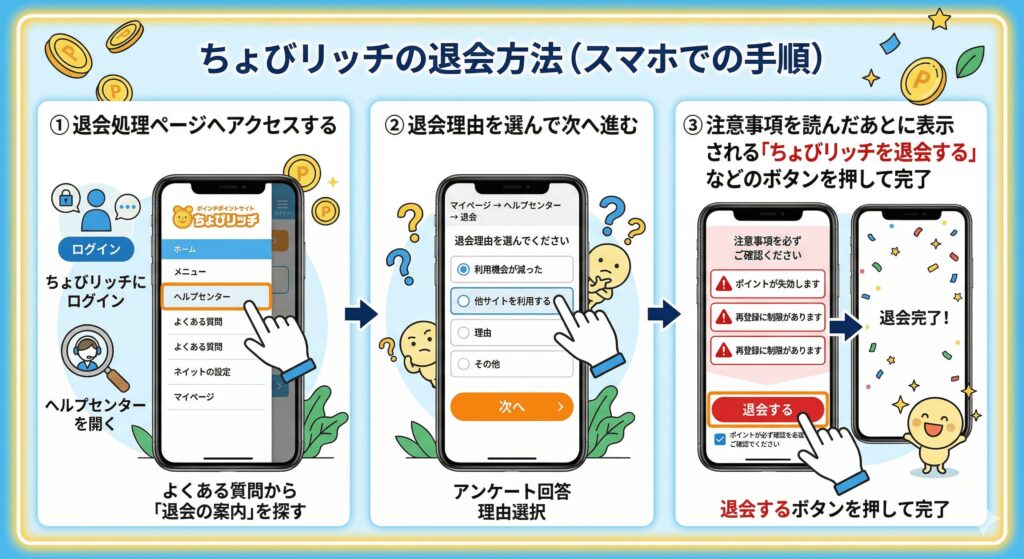 ちょびリッチ　退会