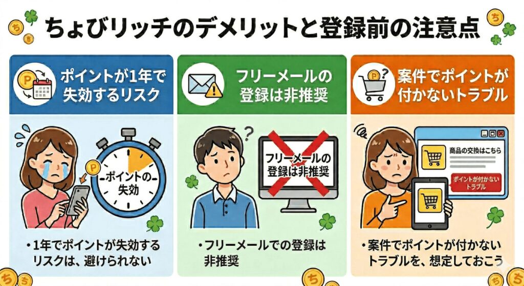 ちょびリッチ デメリット